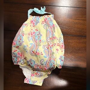 Baby Starters Paisley Diaper Cover - Yellow and Blue